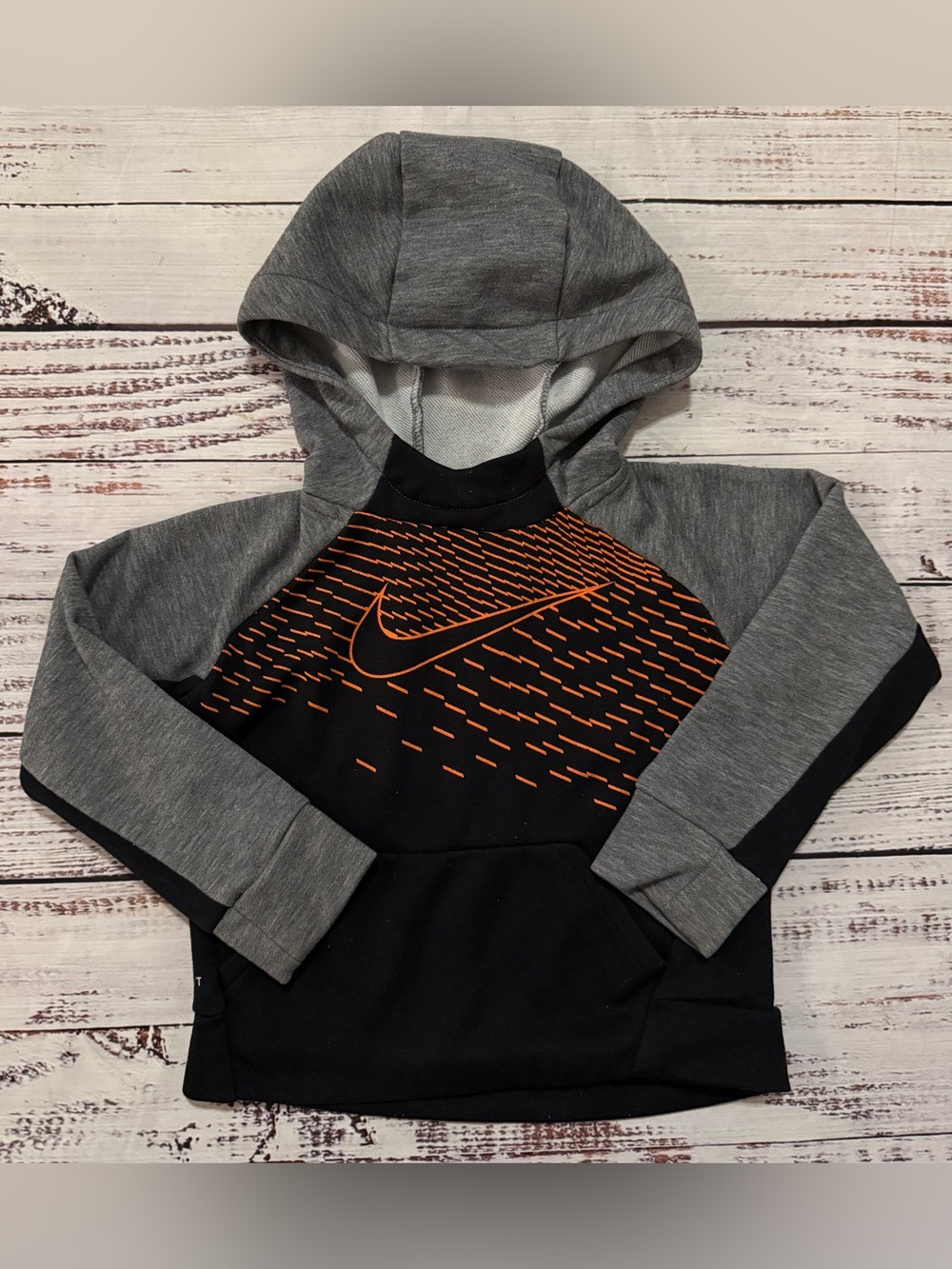 Nike Hoodie Gray Black Orange 2T